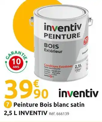 Mr Bricolage Inventiv peinture bois blanc satin 2,5 l offre
