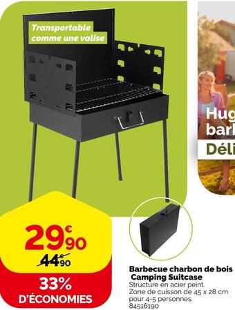 Weldom Barbecue charbon de bois camping suitcase offre