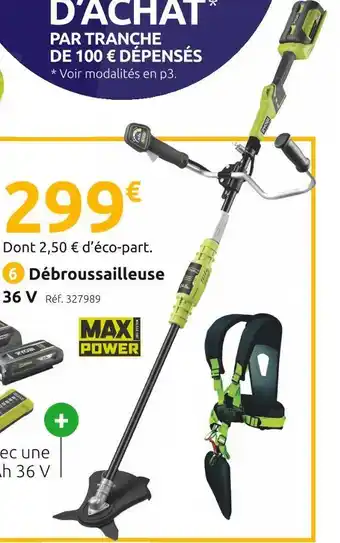 Ryobi max powe débroussailleuse rbc36x26b 36 v