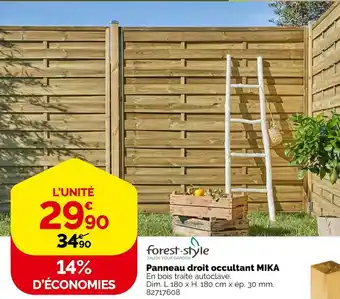 Weldom Forest-style panneau droit occultant mika offre