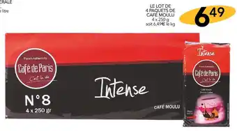 Stokomani Café de paris le lot de 4 paquets de café moulu offre