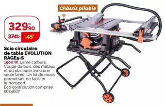 Weldom Scie circulaire de table evolution rage5-s offre