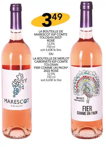 Stokomani Comte tolosan la bouteille de marescot igp 2022 rosé offre