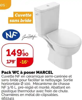 Weldom Jacob delafon pack wc à poser marcel offre