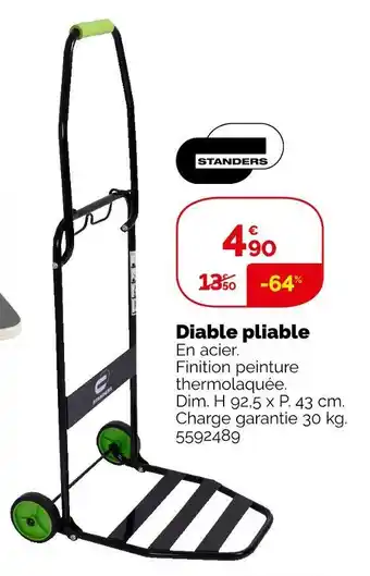 Weldom Standers diable pliable offre