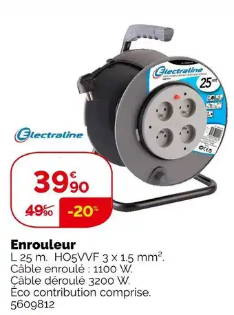 Weldom Electraline enrouleur offre