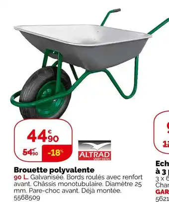 Weldom Altrad brouette polyvalente offre