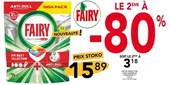 Stokomani Fairy les 52 tablettes lave vaisselle platinum +* offre