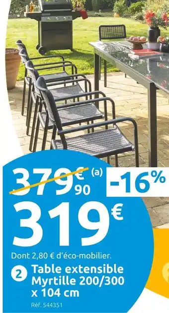 Mr Bricolage Table extensible myrtille offre