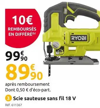 Mr Bricolage Ryobi one+ scie sauteuse 18 v rjs18-0 offre