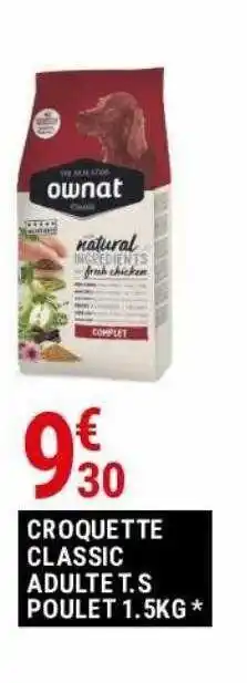 Gamm vert Croquettes classic adulte t.s poulet 1.5kg offre