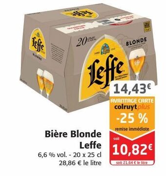 Colruyt Bière blonde leffe offre