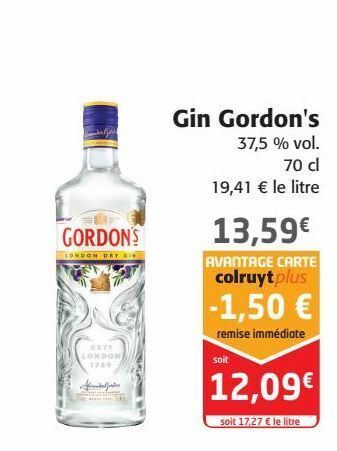 Colruyt Gin gordon`s offre