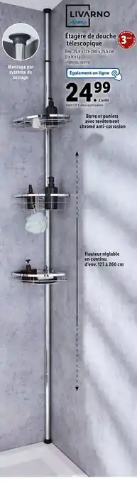 Lidl Étagère de douche télescopique offre