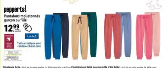 Lidl Pantalons molletonnés garçon ou fille offre