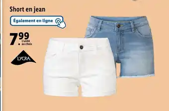 Lidl Short en jean Également en ligne offre
