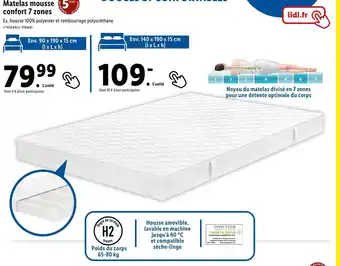 Lidl Matelas mousse 5 confort 7 zones offre