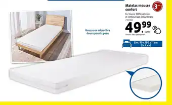 Lidl Matelas mousse confort offre