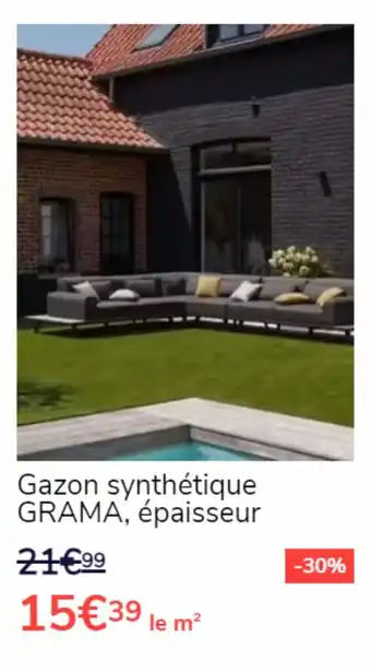 Gazon synthétique GRAMA, épaisseur