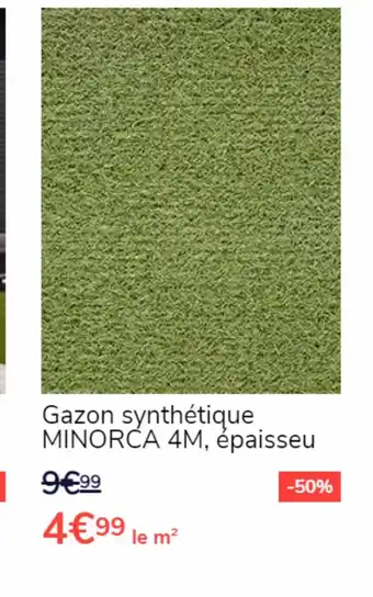 Saint Maclou Gazon synthétique MINORCA 4M, épaisseu offre