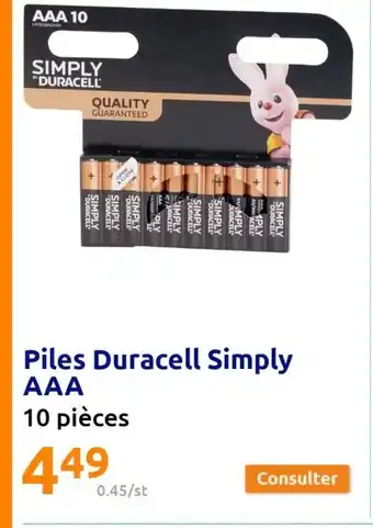 Action Piles Duracell Simply AAA offre
