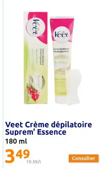 Action Veet Crème dépilatoire Suprem' Essence offre