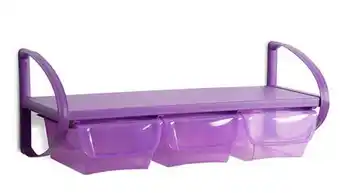 Etagère murale one box - 3 bacs de rangement violet
