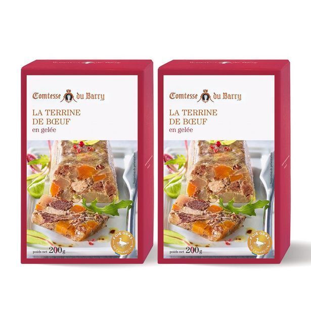 Promo Lot de 2 terrines de bœuf en gelée (14 foie gras de canard