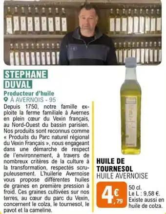 E.Leclerc HUILE DE TOURNESOL HUILE AVERNOISE offre