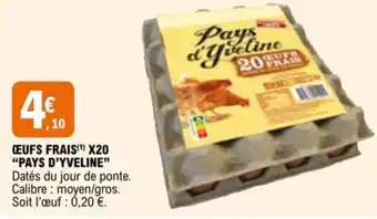 E.Leclerc OEUFS FRAIS(¹) X20 "PAYS D'YVELINE” offre