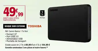 E.Leclerc DISQUE DUR EXTERNE TOSHIBA offre