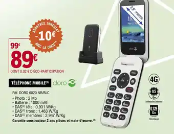 E.Leclerc TÉLÉPHONE MOBILE(¹) doro offre