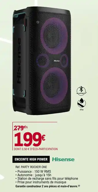 E.Leclerc ENCEINTE HIGH POWER Hisense offre