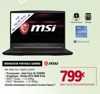 E.Leclerc ORDINATEUR PORTABLE GAMING offre