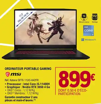 E.Leclerc ORDINATEUR PORTABLE GAMING offre