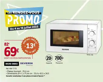 E.Leclerc MICRO-ONDES SEVERIN offre