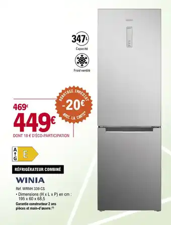 E.Leclerc RÉFRIGÉRATEUR COMBINÉ offre