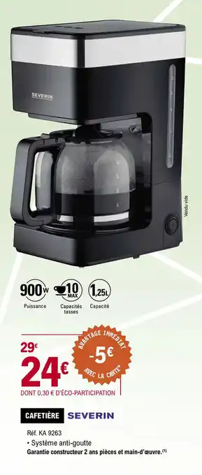 E.Leclerc CAFETIÈRE SEVERIN offre