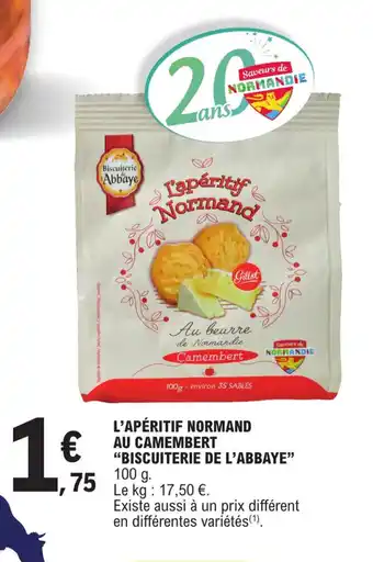 E.Leclerc L’APÉRITIF NORMAND AU CAMEMBERT "BISCUITERIE DE L'ABBAYE" offre