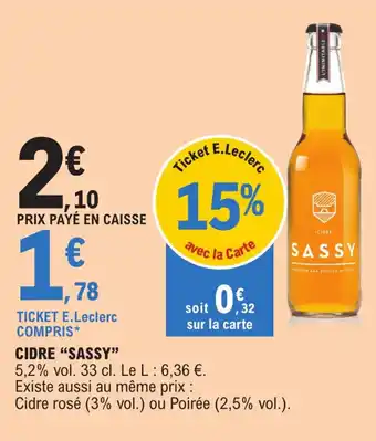 E.Leclerc CIDRE "SASSY" offre