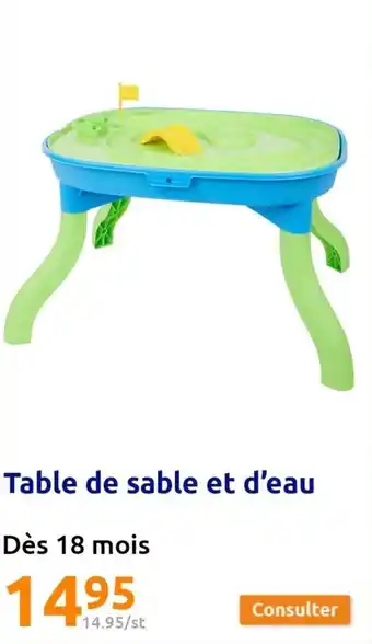 Action Table de sable et d'eau offre