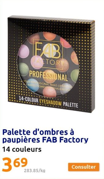 Action Palette d'ombres à paupières FAB Factory offre