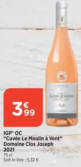 IGP* OC "Cuvée Le Moulin à Vent" Domaine Clos Joseph 2021