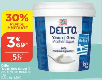Bi1 Delta Yaourt Grec nature (T) 10% de MG sur produit fini offre