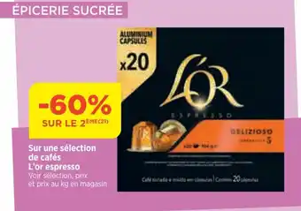 Bi1 Sur une sélection de cafés L'or espresso offre