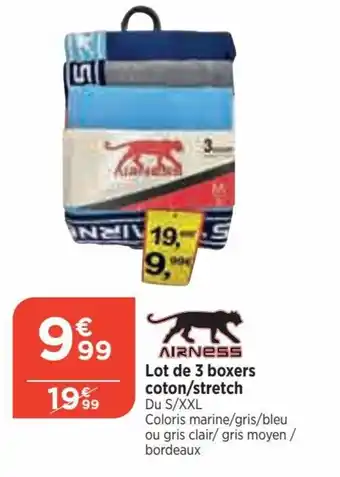 Bi1 Lot de 3 boxers coton/stretch Du S/XXL offre