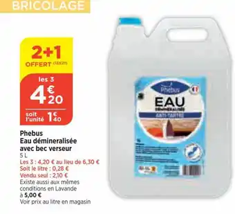 Bi1 Phebus Eau démineralisée avec bec verseur offre