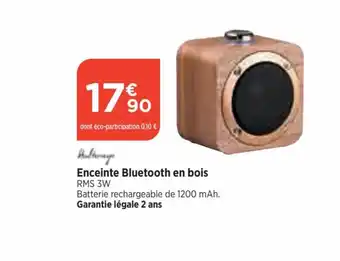 Bi1 Enceinte Bluetooth en bois offre