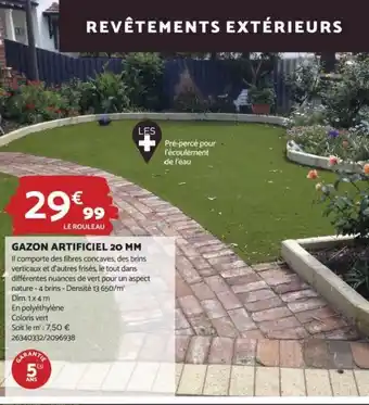 Bricomarché GAZON ARTIFICIEL 20 MM offre