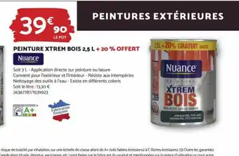 Bricomarché PEINTURE XTREM BOIS 2,5 L + 20% OFFERT Nuance offre